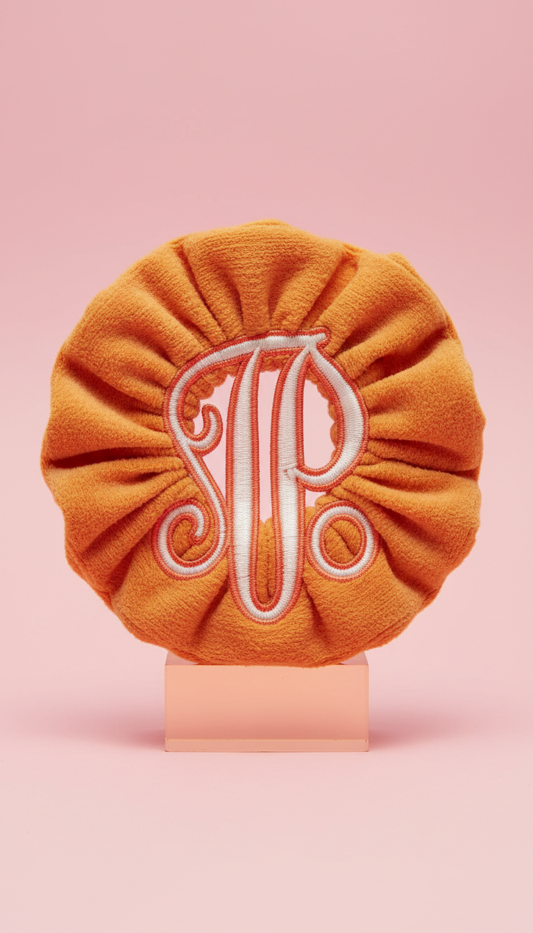 Tangerine Pop Monogrammed Scrunchie